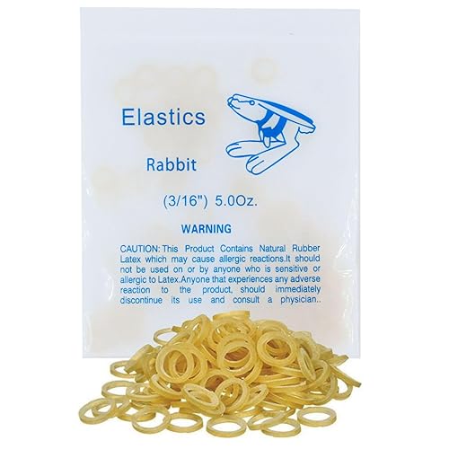 Paquete de 100 bandas elásticas de ortodoncia para dentales, bandas elásticas intraorales de conejo azul (mediano, 5 onzas, 316 pulgadas)