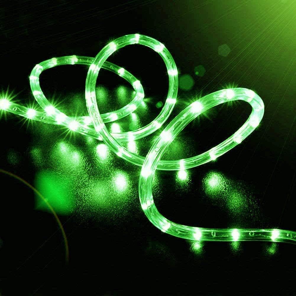 Luci a corda con spina, 220V 300 LED, 32 m, impermeabili, per esterni, luce bianca calda fissa, filo di rame, per giardino, recinzione, feste, decorazioni per matrimoni (verde)