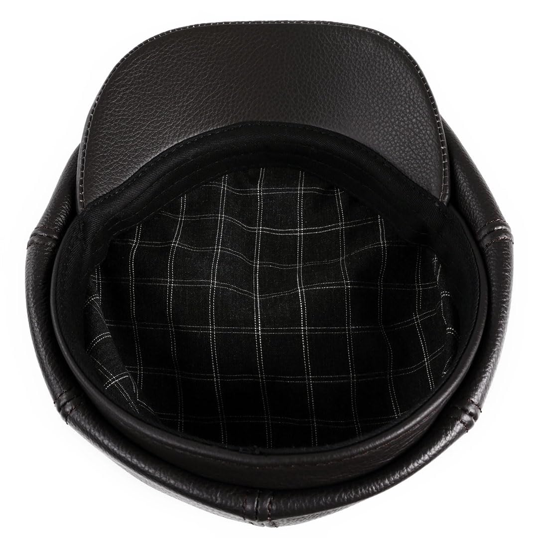 Newsboy - Gorra plana para hombre, 100% piel de vacuno auténtica de primera calidad, gorra de golf