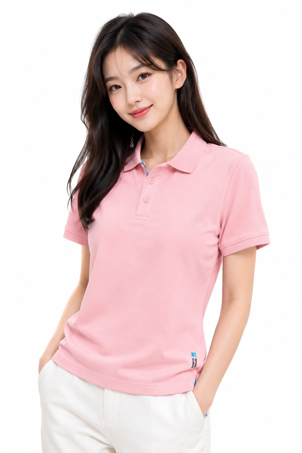attitude start of fashion Solid Women Polo Neck Pink T-Shirt (G-Light Pink Polo L)-picture-12