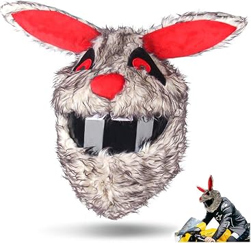 Cartoon Motorcycle Helmet Cover Crazy Fun Rabbit Helmet Cover Full Face Motorcycle Helmets Funny Helmet Cover Sleeves for Most Motocross