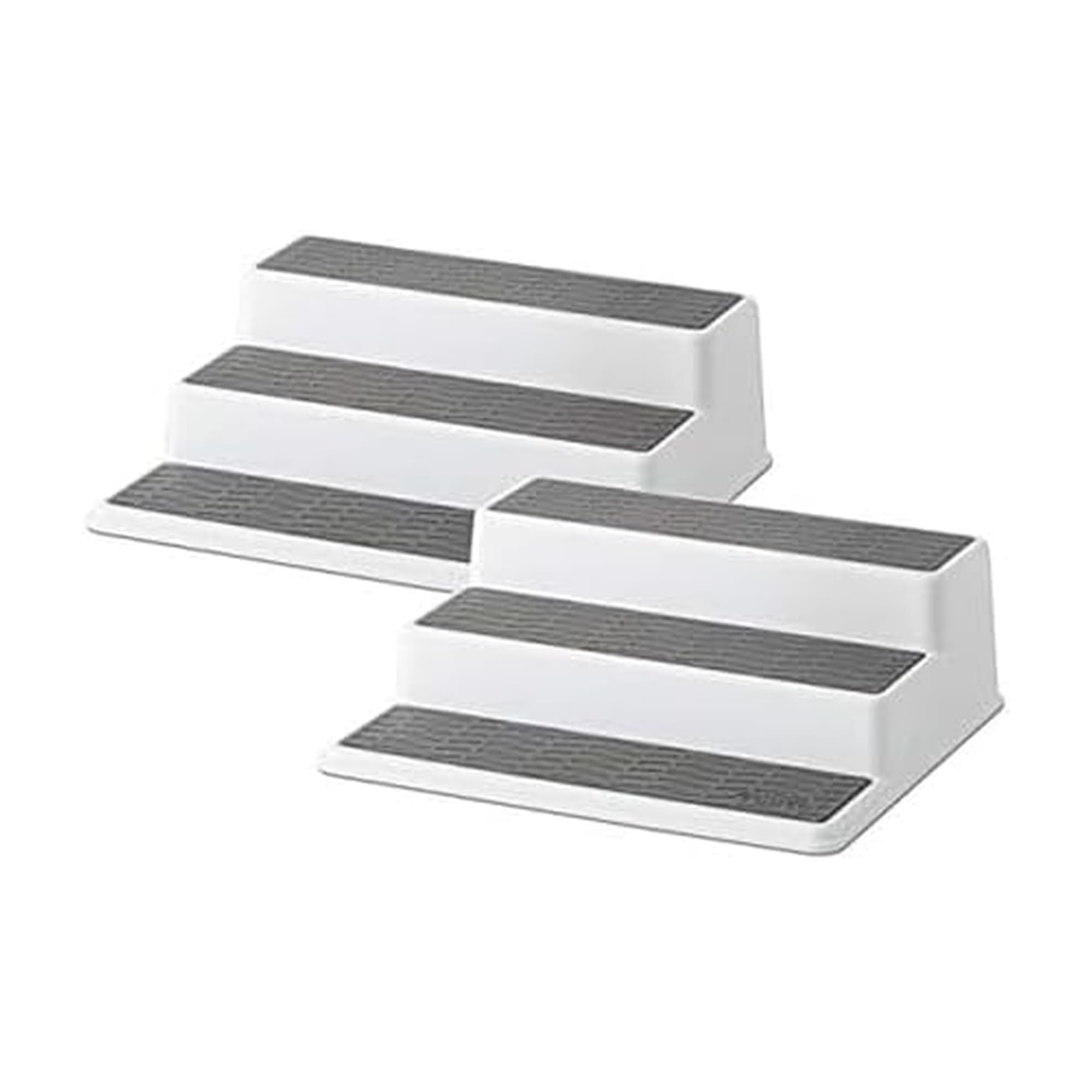 Copco Grey 2 Non-Skid 3-Tier Spice Rack Organizer for Pantry, 2-Pack, 10-Inch