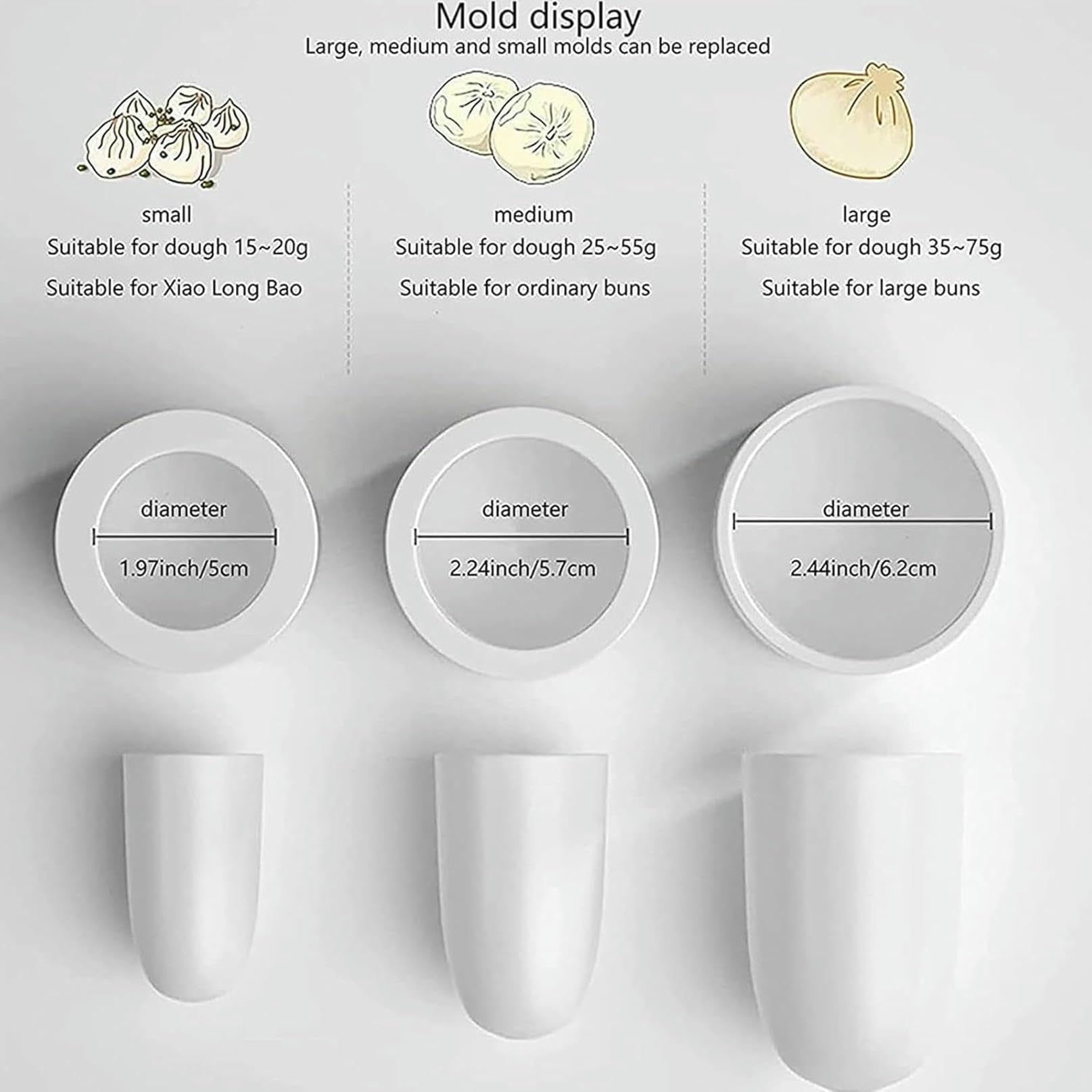 Baozi-Maker, Brötchen-Teigtaschen-Maker, halbautomatische Baozi-Form zum Kochen köstlicher Baozi, mit Teigpresse