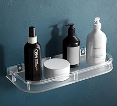 GRIVAN Wall Mount Acrylic Multipurpose Translucent Bathroom Shelf/Rack/Organizer/Holder/Bathroom Accessories
