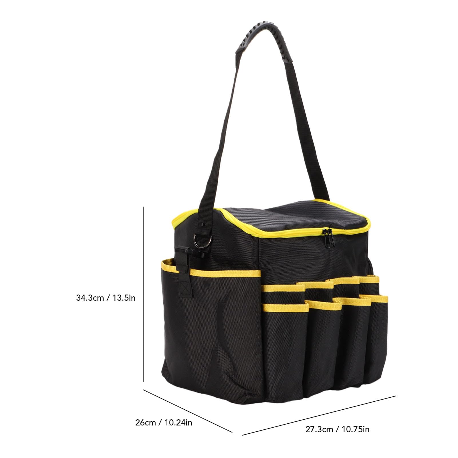 FTVOGUE Borsa per Attrezzi, Organizer in Tessuto Oxford, 20 Litri, con Divisori Rimovibili, Tasche Multiple, Fondo Antiscivolo, per Elettricisti, Carpentieri e Utensili Elettrici portatili. (12