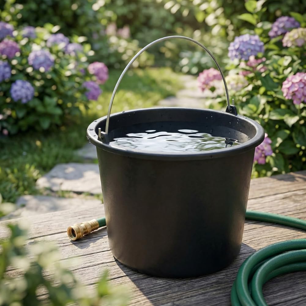 10x Baueimer 16 l aus Kunststoff Putzeimer Zementeimer Mörteleimer Garteneimer Wassereimer ideal für Renovierungs- und Bauarbeiten Kunststoff-Eimer Schwarz Universal
