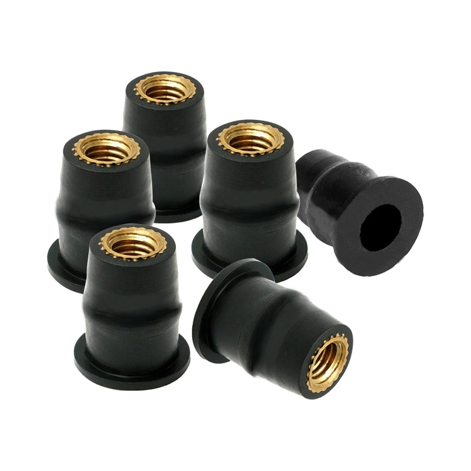 KXFVYNE 10 30PCS M5 M6 Motorcycle Bolts Screws Metric Rubber Well Nut Fastener(30Pcs M6)