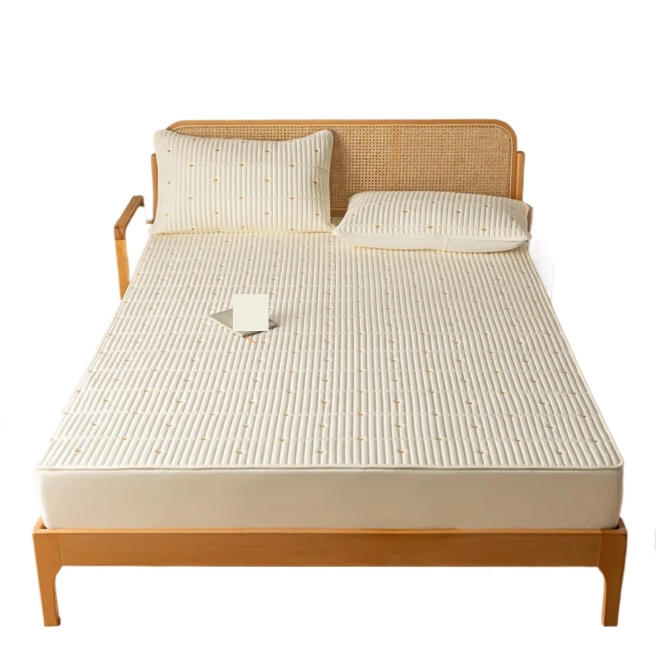 1 Funda de colchón Acolchada Gruesa y Ajustada for Cama, algodón Color sólido (no Incluye Almohada) para ColchóN(180x220x25cm)