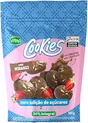 Vitao Cookies Zero Morango Cobertura Chocolate 150G