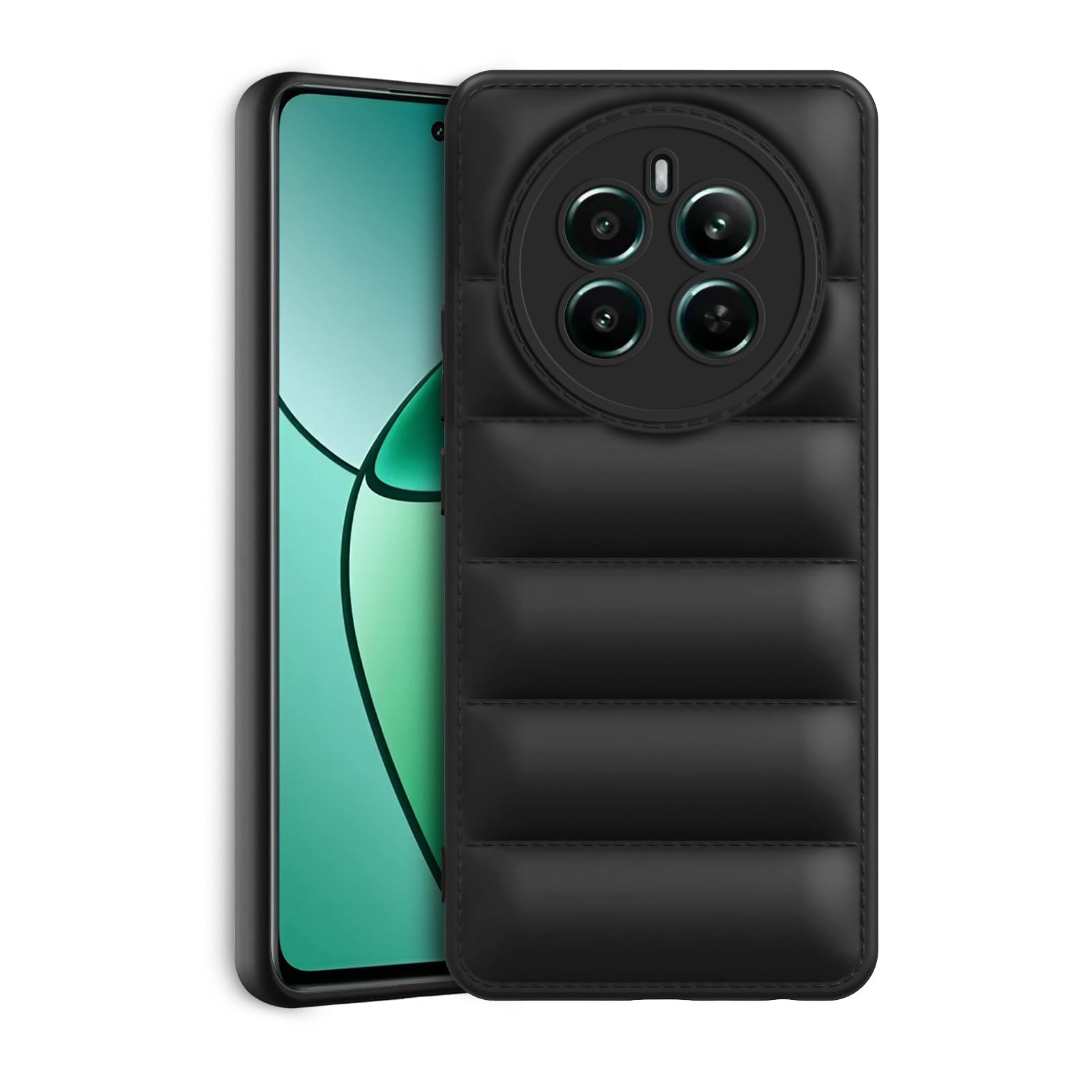 Plus Puffer Case Camera Protection Soft Back Cover for Realme P1 5G / Realme 12Plus 5G / Realme Narzo 70 Pro 5G - Black (B0D2RQ6B4R) Amazon Price History, Amazon Price Tracker
