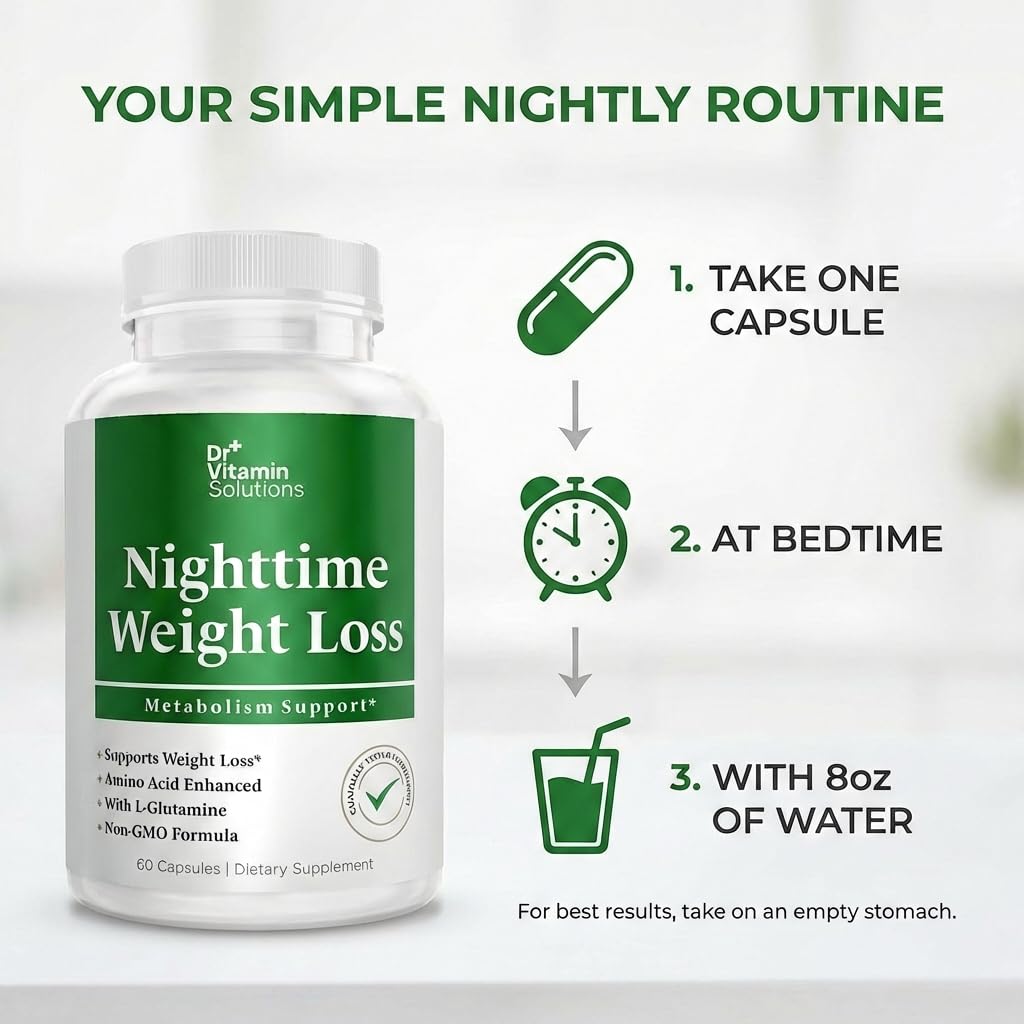 Nighttime Fat Burner Supplements - Appetite Suppressants for Weight Loss - Night-Time Fat Burner for Women and Men Supporting Sleep & Relaxation - Weight Loss Pills - 60 Capsules