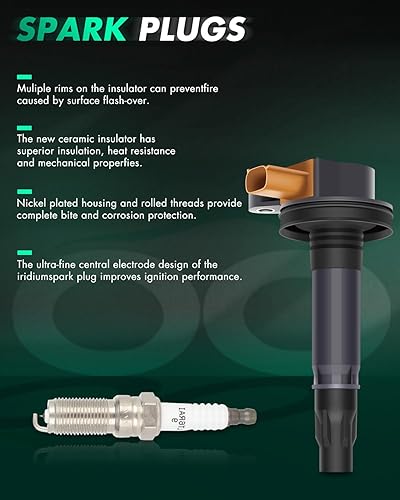 Miniatura 5 de SCITOO 6 bobinas de encendido con 6 bujías de iridio para Ford para Lincoln Expedition Explorer F50 V6 MKS MKT Navigator BL3Z-12029-C UF-646 E1146