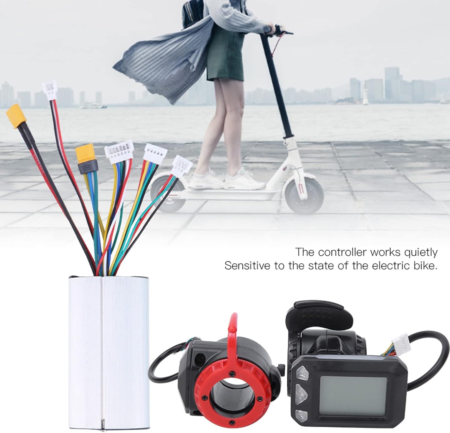 5 . 5 Inch Carbon Fiber E bikes Controller with Accelerator and Brake , Electric bikes Controller Accessories , Electric Scooter Accessories(Controller+Accelerator+Brake) , Electric bikes Controller