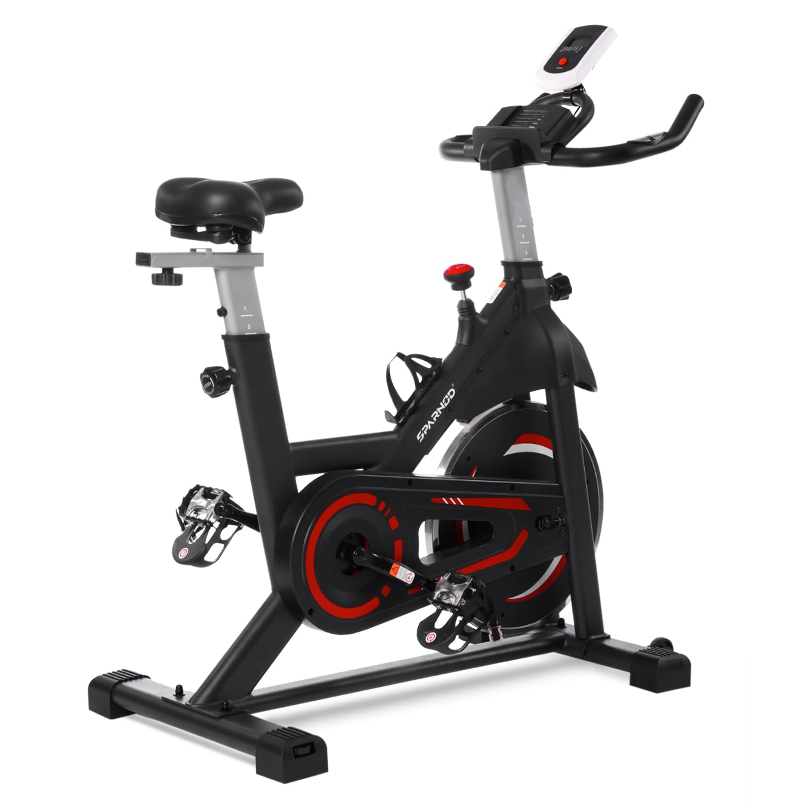 Sparnod Fitness SSB-11 Spin Bike with 11 kg Heavy-duty Flywheel, LED Display, Pulse Sensor, Silent Belt Drive System, Adjustable Resistance, 4way Adjustable Cushioned Seat, 2way Adjustable Handlebars.-image-14