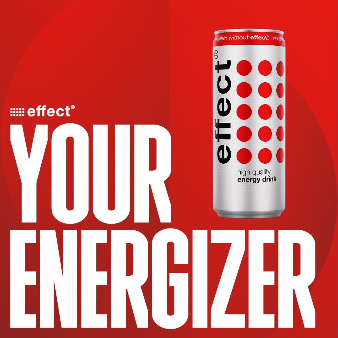 effect Energy Drink CLASSIC – Tray mit 24 x 330 ml Energy Dosen Einweg, Koffeinhaltiges Erfrischungsgetränk mit B-Vitaminen – einzigartiger & erfrischender Geschmack, vegan