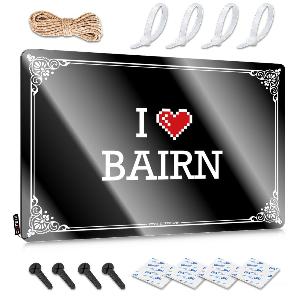Front Entrance Decor Soft Bath Metal Wall Decoration - I Love Bairn Decorative Metal Wall Art Ready To Hang For Camper(30X40CM)