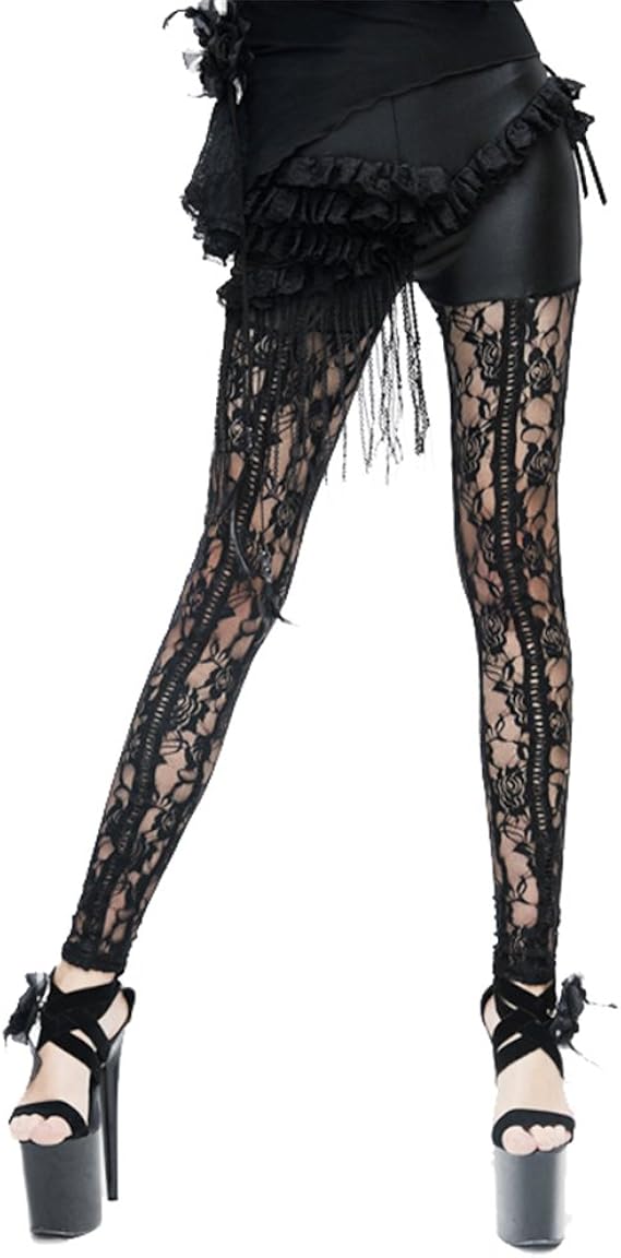 Womens black lace leggings Clearance