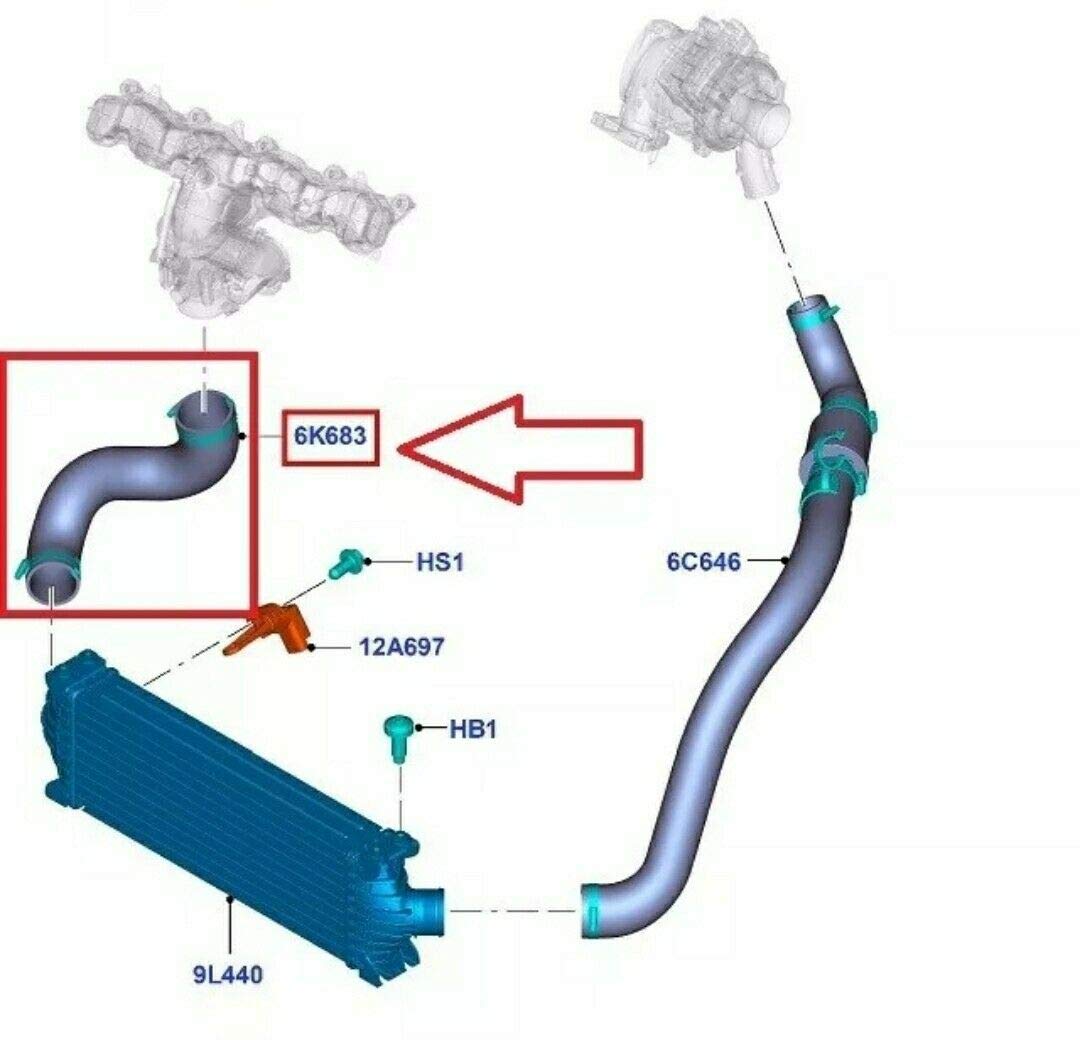 Turboschlauch Ladeluftschlauch Kompatibel Ford Transit 2.2 2.4 3.2 TDCI 1752334