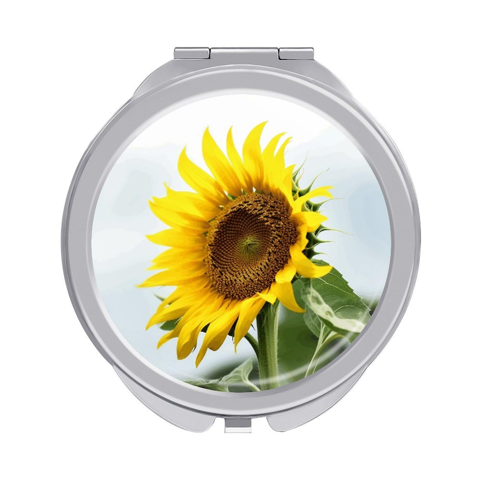 FekiLoot Bloom Sunflower Makeup Mirror Compact Round Travel Makeup Mirror Portable Folding Handheld Pocket Mirrors for Handbag and Purses Gift Mini Mirrors