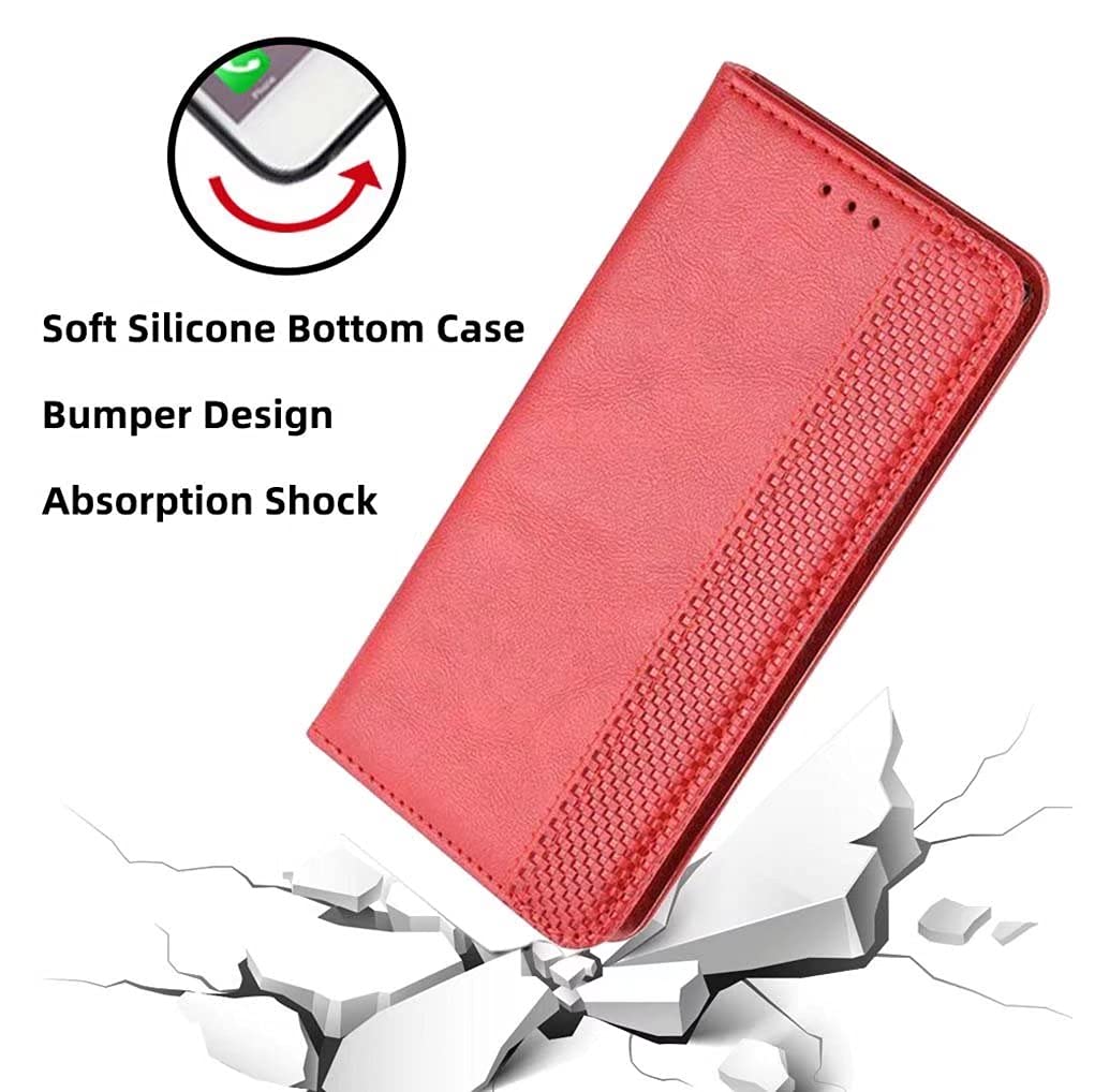 SEAHAI Cover Custodia Folio in Pelle per Blackview Color 8, Premium PU/TPU Portafoglio Case con Slot per Schede, Magnetica Adsorbimento Automatico Flip Cover - Marrone