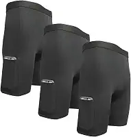 Kit 3 Bermuda Ciclista Com Bolso Segunda Pele Proteção Térmica UV Meia Coxa