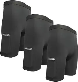 Kit 3 Bermuda Ciclista Com Bolso Segunda Pele Proteção Térmica UV Meia Coxa