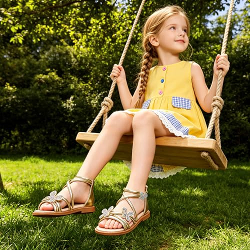 Image of Kiderence Toddler Flower Girl Sandals Open Toe Dress Shoes Wedding Party