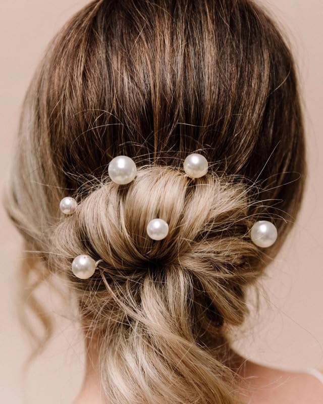AsflyWhite Pearl Juda Hair Pins & Clips Elegant Hair Accessories for Bun Braid and Bridal Styles Juda Pin/Bun Stick, Hair Accessories for Girl & Women HH-1032