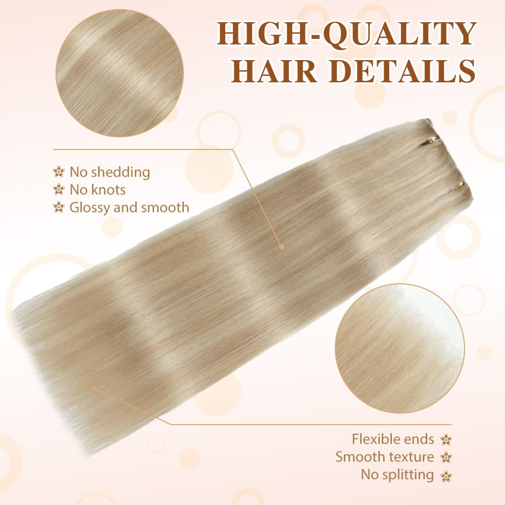 HotLulana Extension Capelli Veri Clip 7pcs 45cm 120g Extension Capelli Veri 18 Pollice Extension Capelli Clip Invisible Extension Clip Capelli Veri Clip IN Extension Human Hair P18K/613#