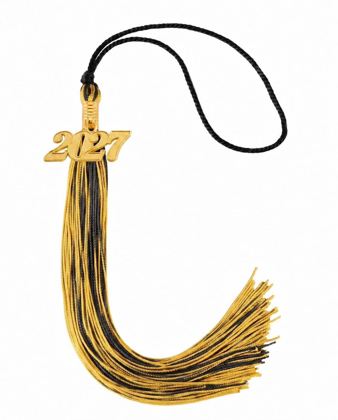 Graduation Tassel 2027 for Grad Cap,Black and Gold Tassel with Gold Charm