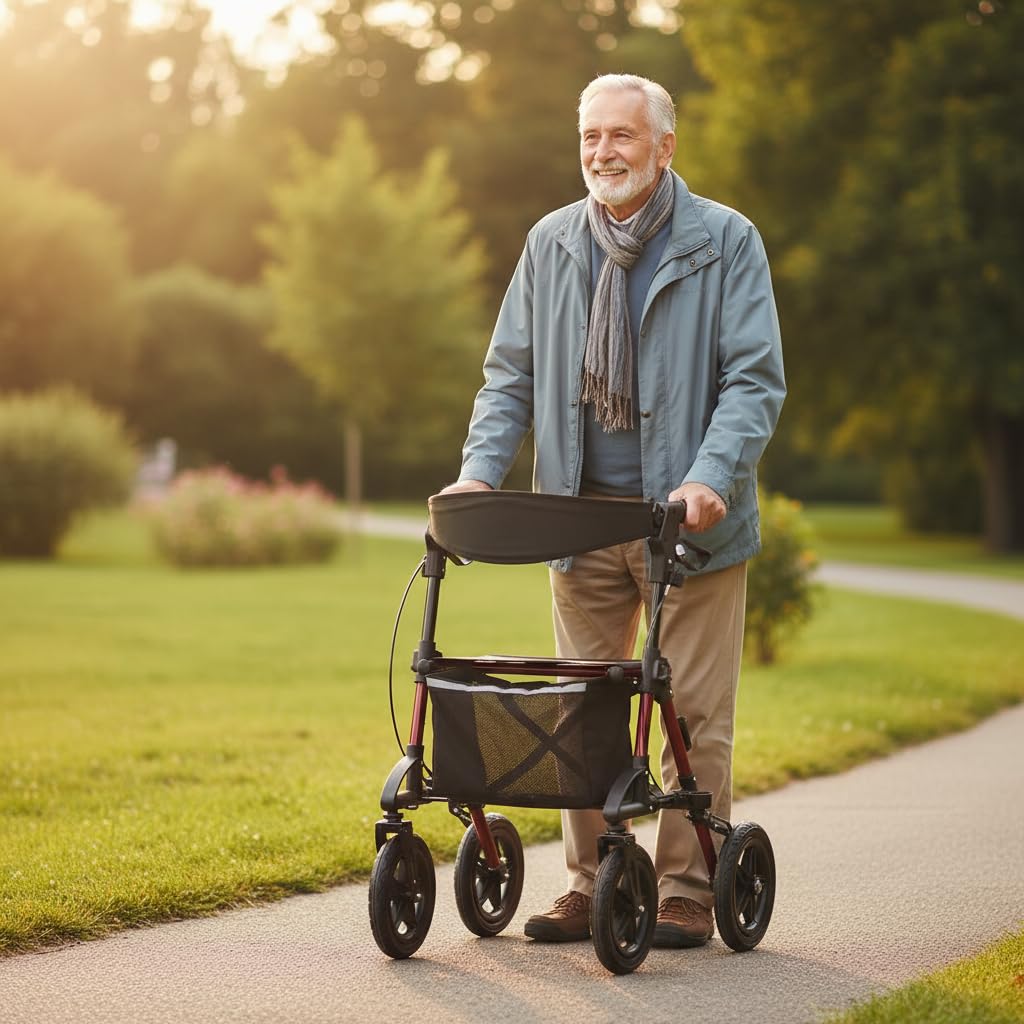 Deambulatore in Alluminio Crosser con ruote Grandi e porta bastone, perfetto per terreni e attività all'aperto