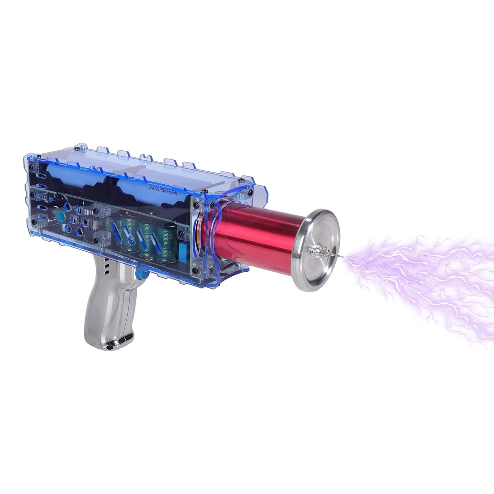 THYXGS Handheld Tesla Coil Gun, Portable Spark Gap Arc Generator, Adjustable Precision & Dual Mode, Mode Touchable Artificial Lightning, Experiment Science Model