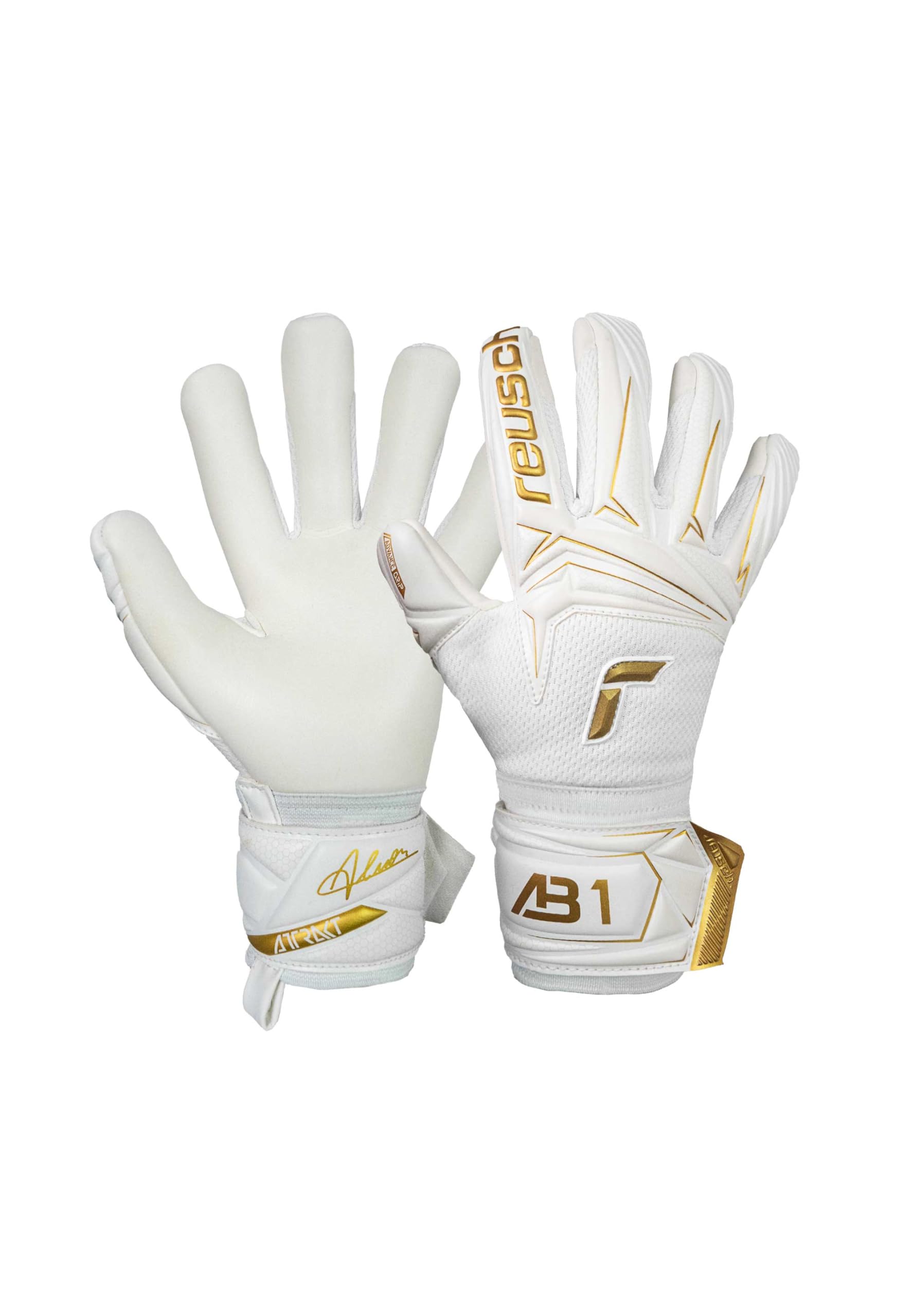 Reusch Goalkeeper Gloves Children Teenagers Strong Grip, Secure Fit & Stability Breathable for Training & Play Natural Grass & Artificial Grass Size 4-8 Attractive AB1 Advance Junior
