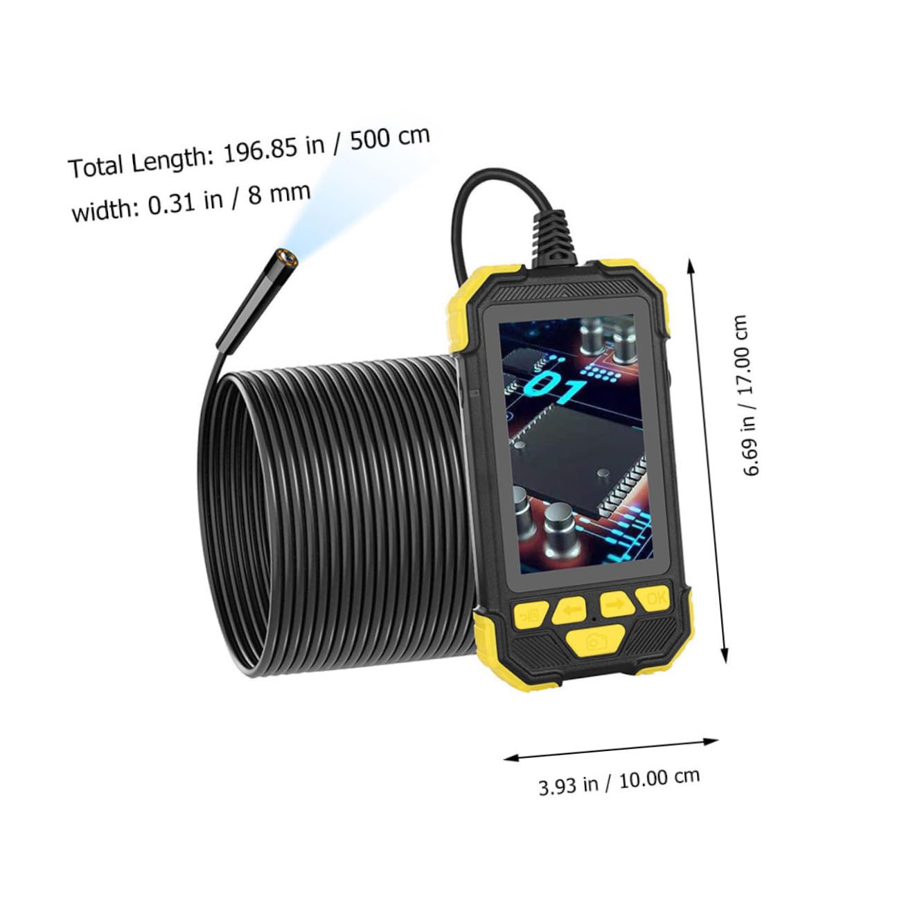 SOLUSTRE 1Set Industrial Digital Borescope with Cable Handheld Inspection Camera for Automotive and Pipe Inspection