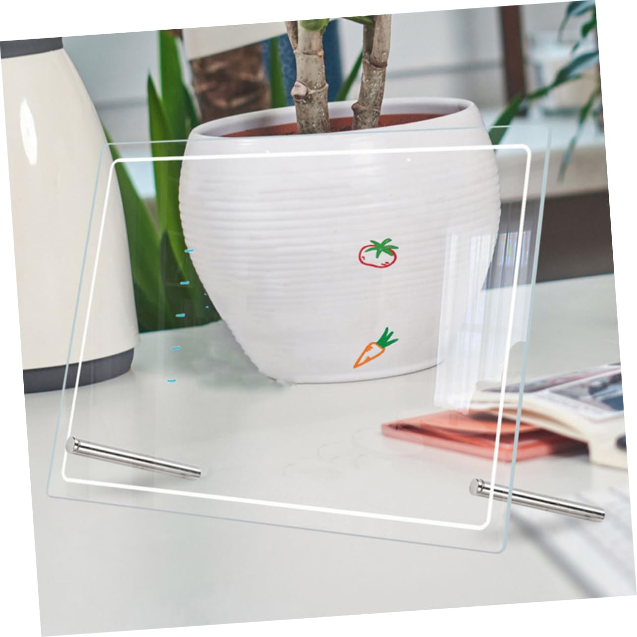 2 Stück Acryl Notiztafeln mit Polierter Oberfläche und Bruchsicherem Material Transparente Kleine Whiteboards für Schreibtisch im Büro und Zuhause