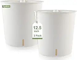 Vasos autoirrigáveis para plantas de interior, design de vaso interno, vaso de flores grande espesso com janela visual de nível de água, pacote com 2 para jardim, pátio, varanda, sala de estar