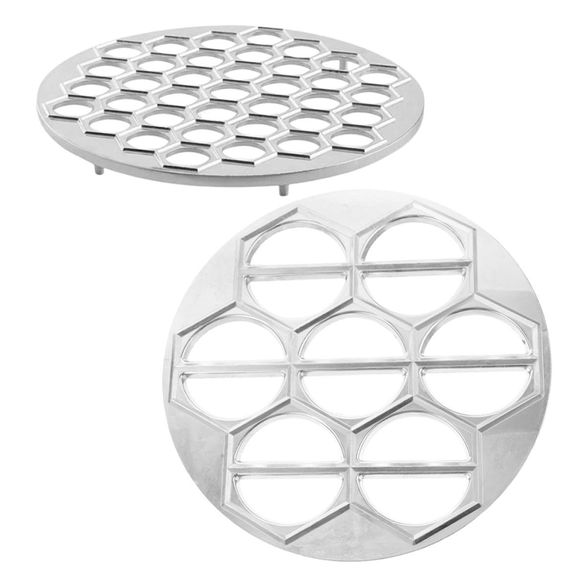 Didiseaon Molde para Ravioles de Aluminio 2 Piezas 37 y 7 Orificios, Prensa Grande para Hacer Bolas de Masa Hervida, Herramienta para Pasta Casera, Adecuado para Cocina y Reuniones