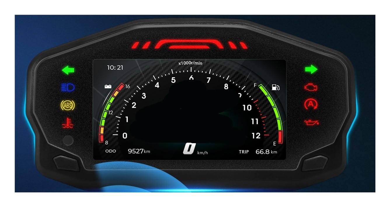 Compteur de Vitesse Digital Moto Compteur De Vitesse De Moto Tachymètre Odomètre Affichage Universel Tableau De Bord Tachymètre Instrument avec Double Odomètre