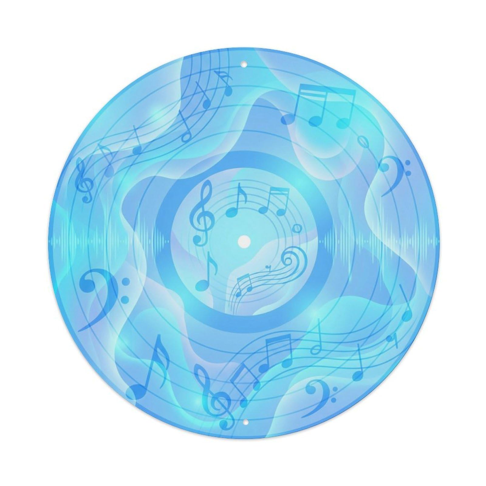 Colorful Music Vinyl Records Sky Blue Harmony Metal Tin Sign