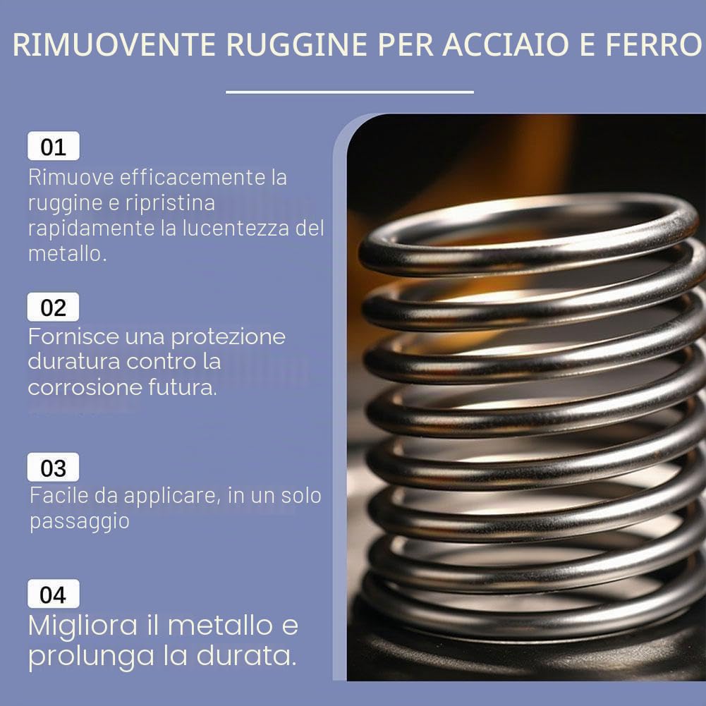 Rimozione della ruggine per metalli pesanti, 240 ml per acciaio e ferro, antiruggine altamente concentrato, spray anti-rus-t, spray multifunzionale per rimozione Rus-t, per vari metalli antiruggine
