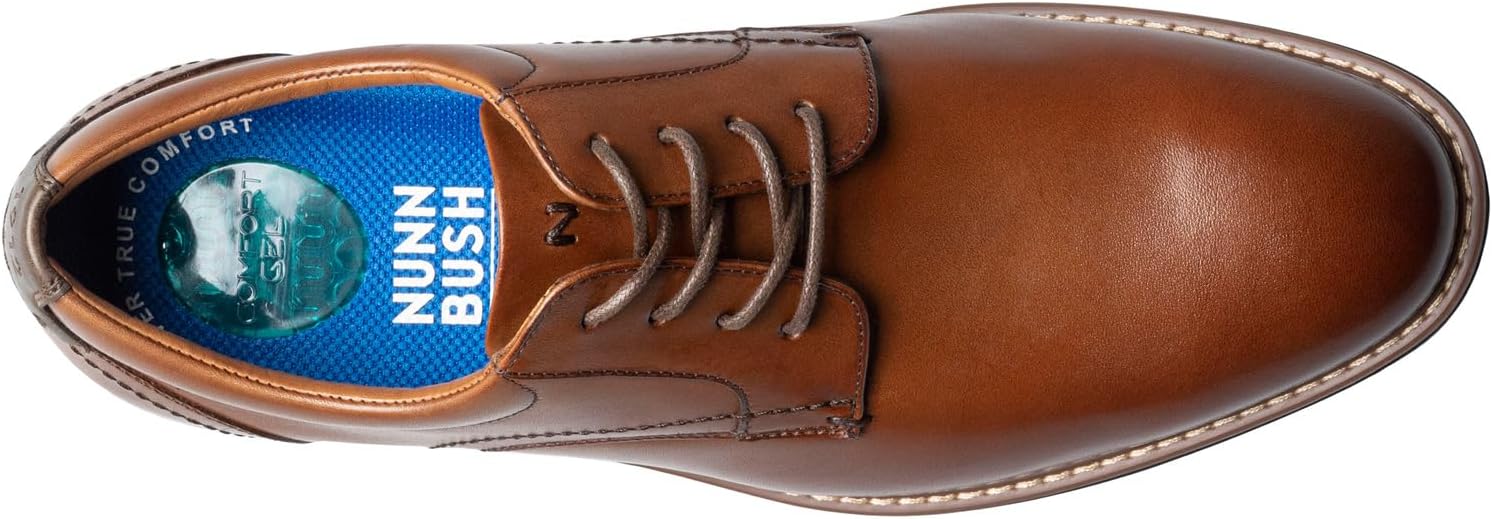 Nunn Bush Mens Centro Flex Plain Toe Oxford Dress Casual Leather Comfortable Lace Up - Image 6