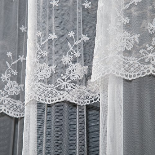 Best Home Fashion MM_DIMANCHE_GS Navy Valance & Solid Blackout Curtain Set, 52 in x 84 in (W x L)-Each Panel - Thumbnail 3