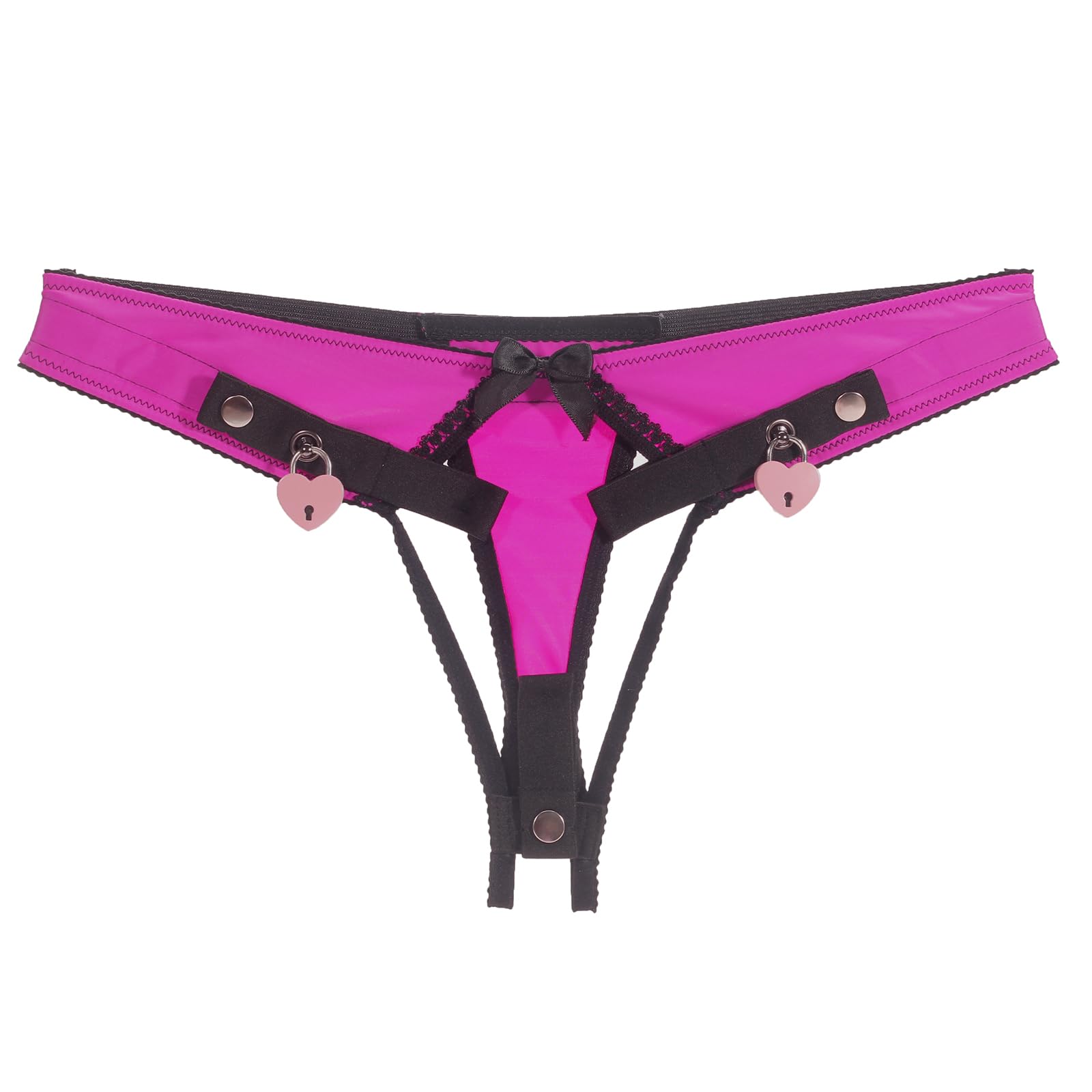 Cage de chasteté auxiliaire pour hommes, Sissy Chastity Panties à utiliser avec le clip pénis Cock Cage et l'anneau pénis, ceinture de chasteté SM jouets sexuels pour hommes (Pink+Lock,L)