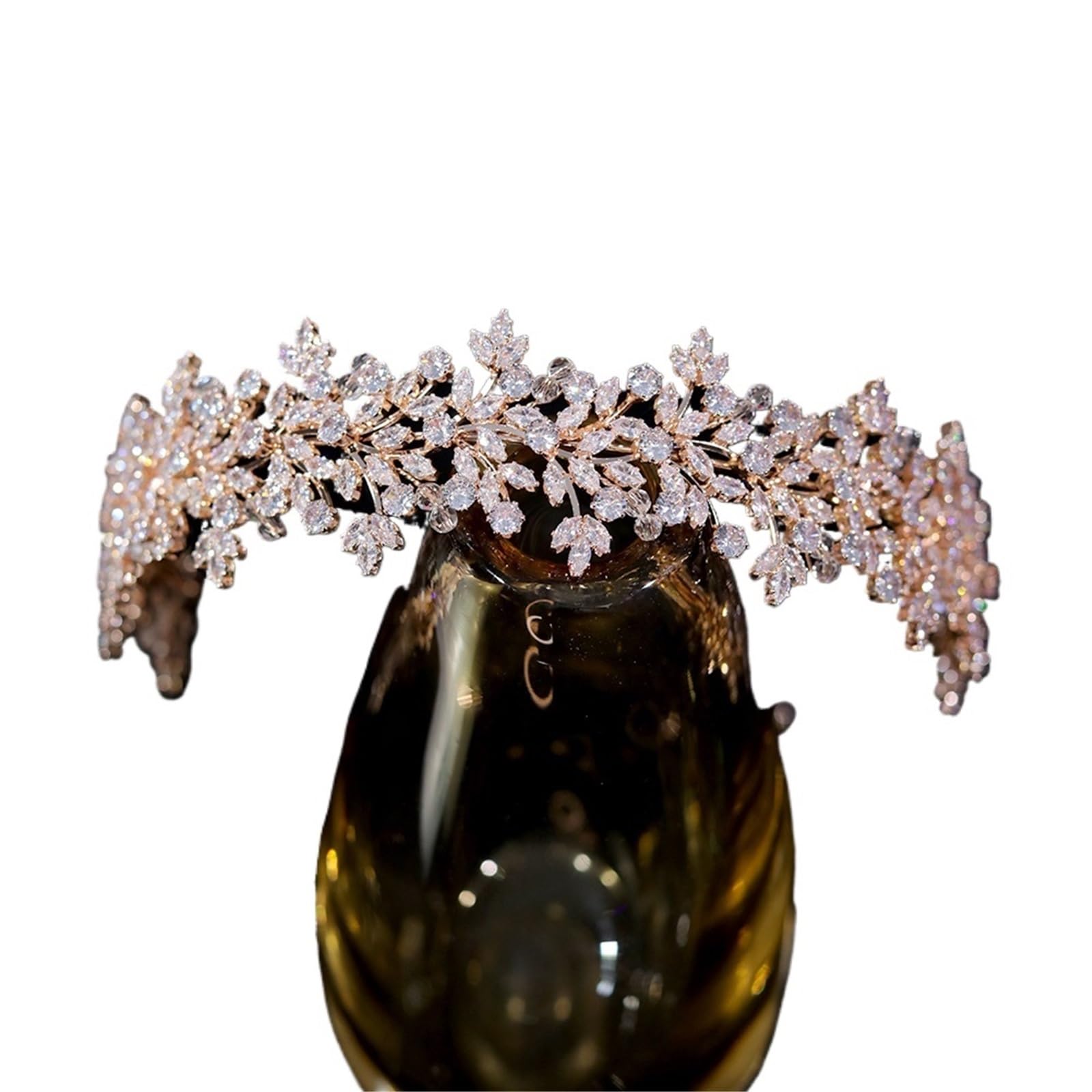 Copricapo da sposa Accessori for capelli Gioielli, Corone for donna, Tiara, Damigella d'onore(Rose gold)