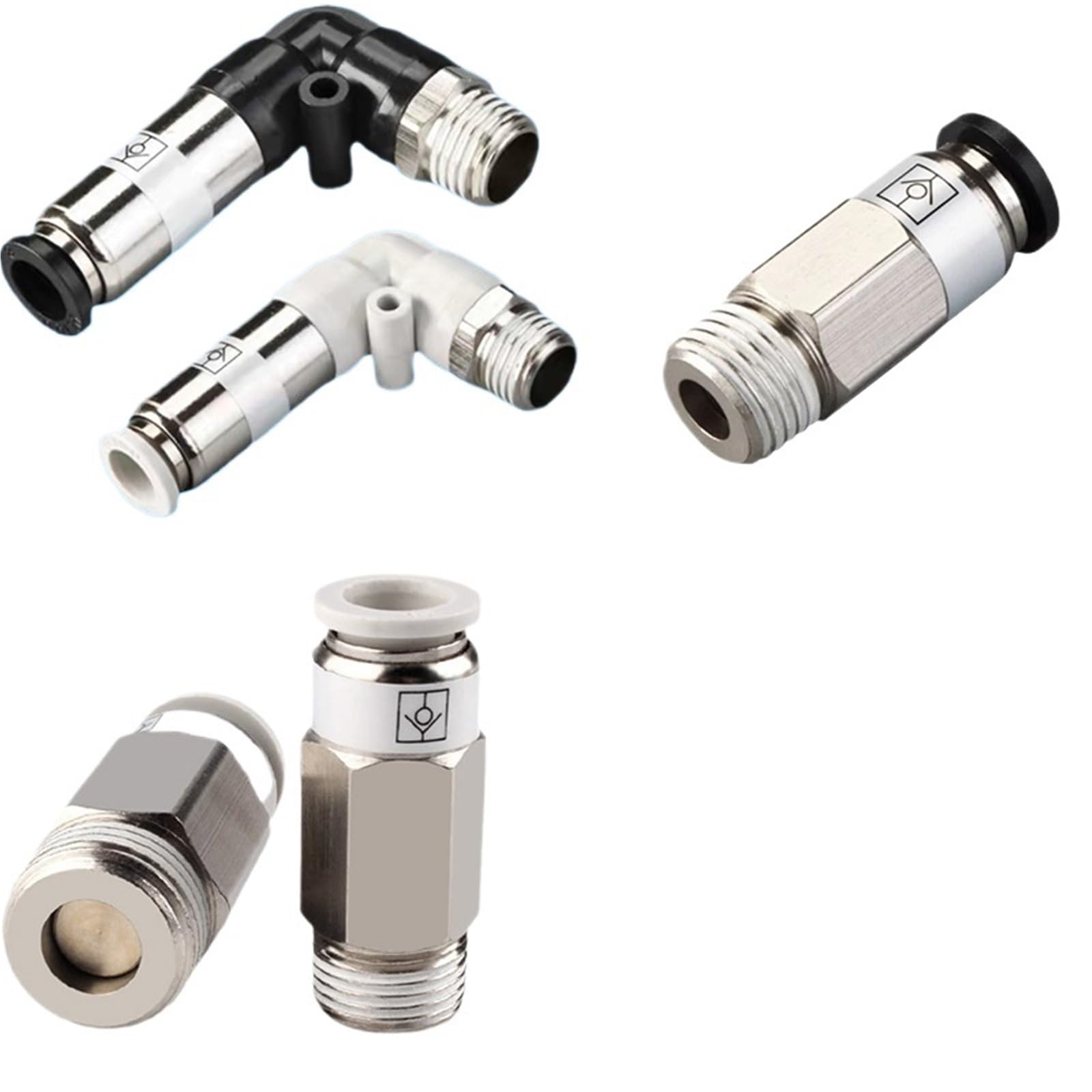 1-Way Check Valve Thread Straight Elbow SPC VPC SPL VPL 8-02 Pneumatic Tube Quick Coupling Hose Connector Check Valve(12-04 (12mm-1l2),SPC)
