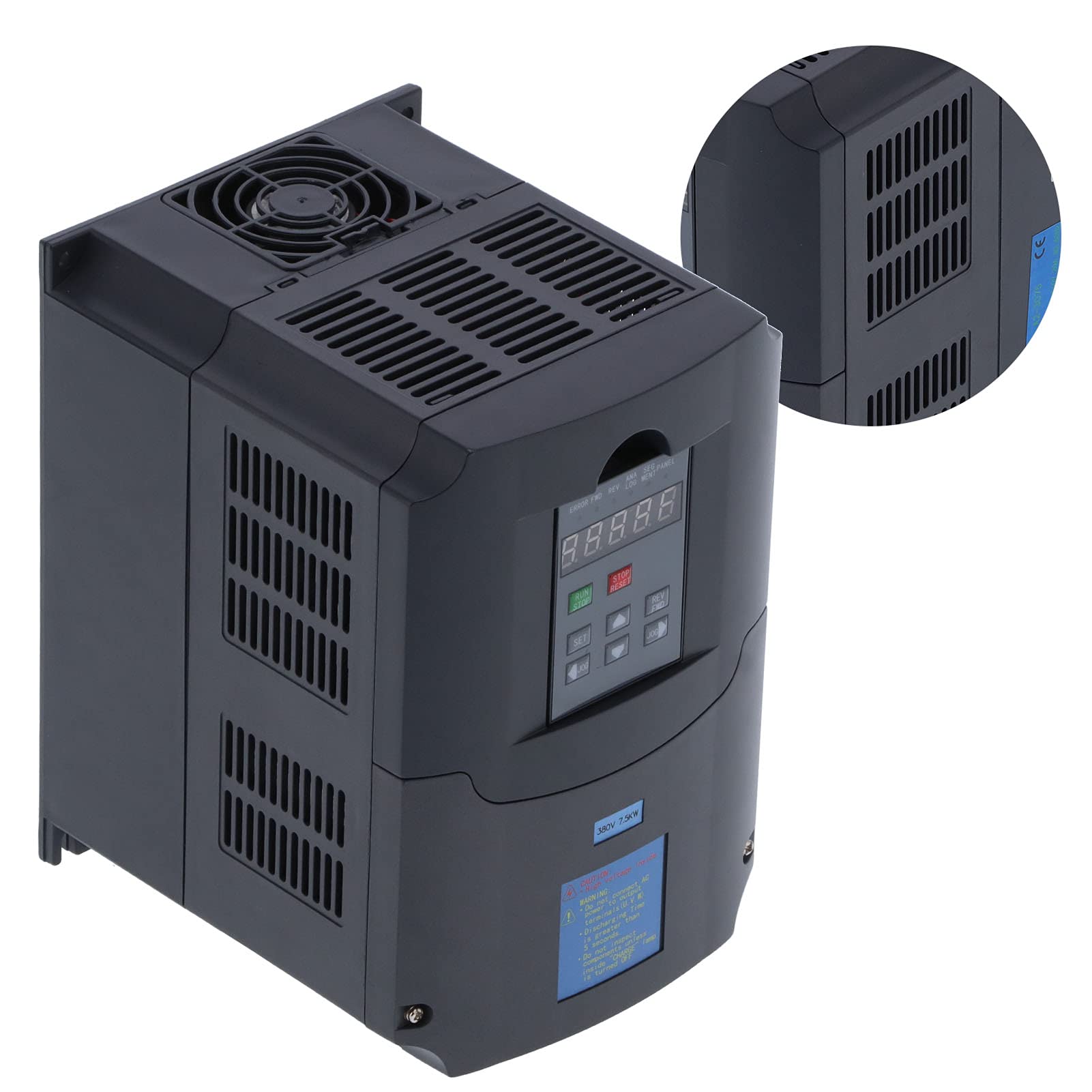 ViaGasaFamido Azionamento a Frequenza Variabile Regolatore di velocità del Motore VFD Trifase da 7,5 KW Controllo Vettoriale Uscita 380 V da 0 a 400 Hz RS232 per Pompe, Ventole, Trasportatori in