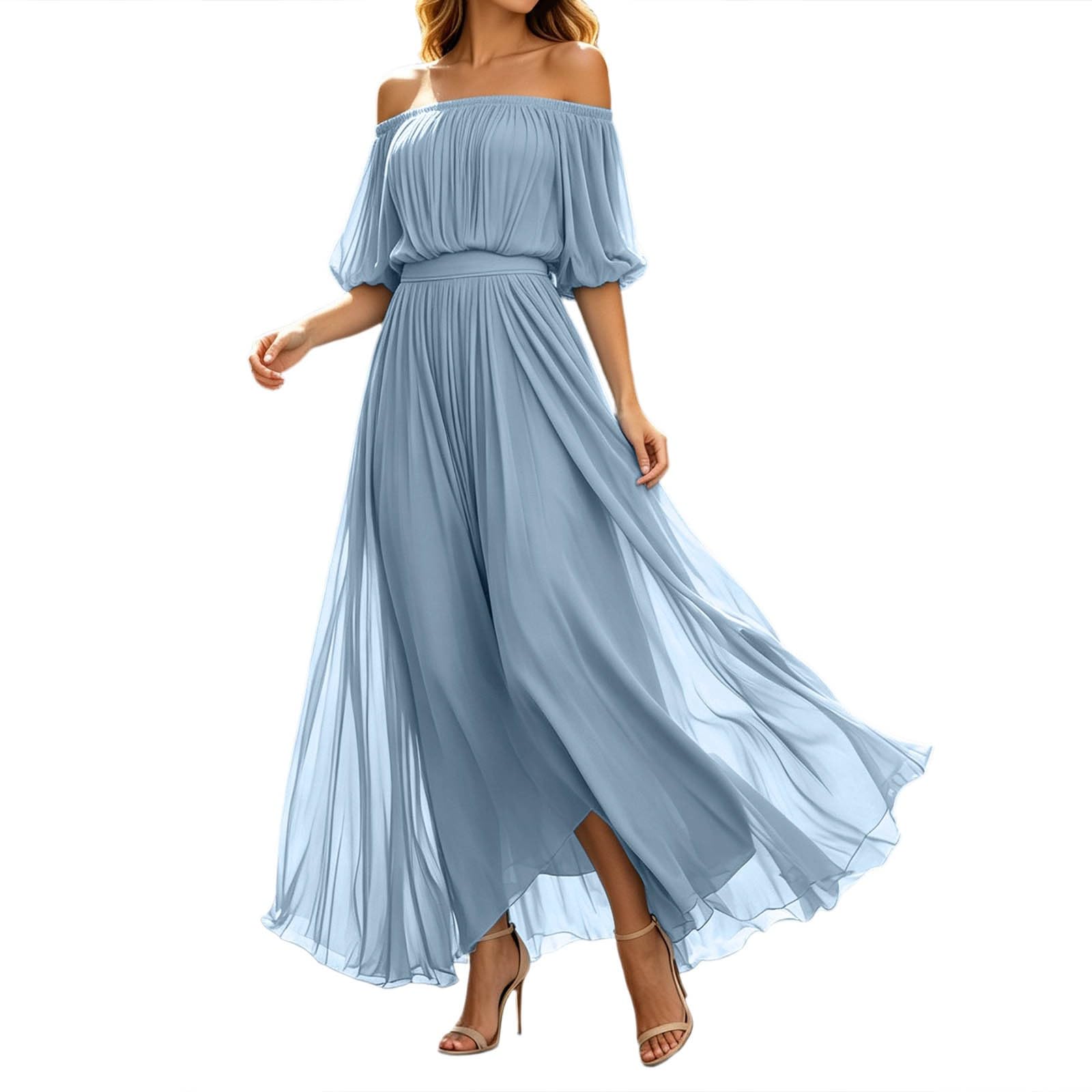 Robe de plage ample de soirée plissée sans manches pour été - 6