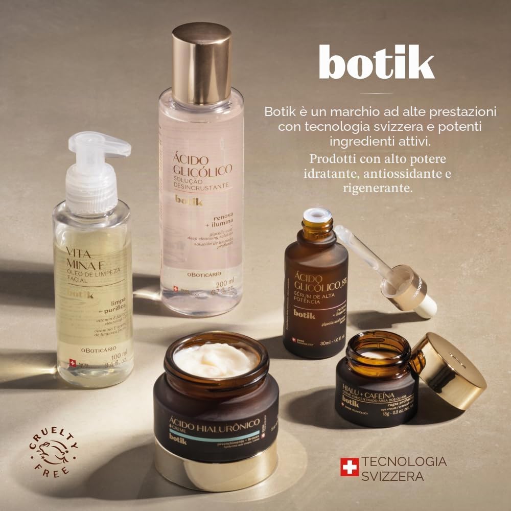 O Boticário Botik - Crema viso con acido ialuronico, riempie le rughe, aumenta la compattezza della pelle e la pelle morbida e riposata, 40 g