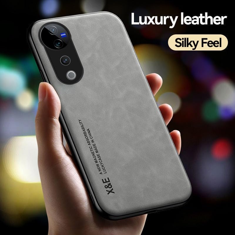 Image of Cover Compatible with Vivo V40 Pro 5G Comfortable Touch Sheepskin Leather Case | Shockproof | Precision Fit & Secure Grip | Luxury Protective Back Cover (Black)