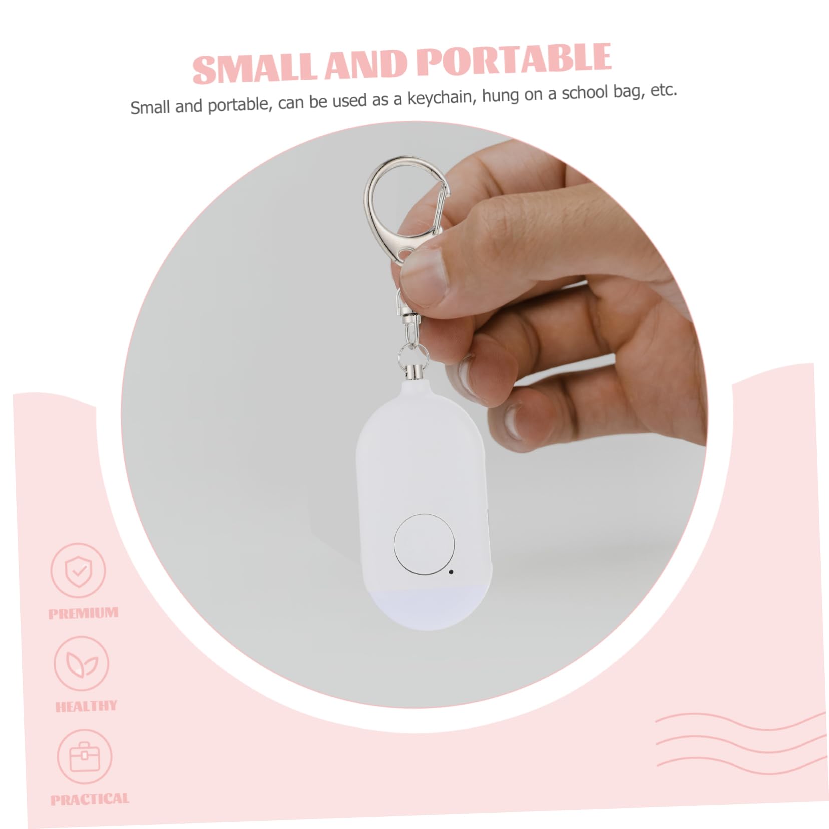 Hemobllo 3ensembles Alarme De Sécurité Portable avec Lampe De Poche Système Alarme Suspendu pour Femmes pour Activités Extérieures Personnelle